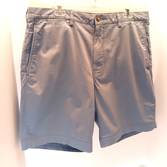 Polo Ralph Lauren Shorts Mens 38 Light Blue Twill The Polo Chino Preppy Stretch - Picture 2 of 11